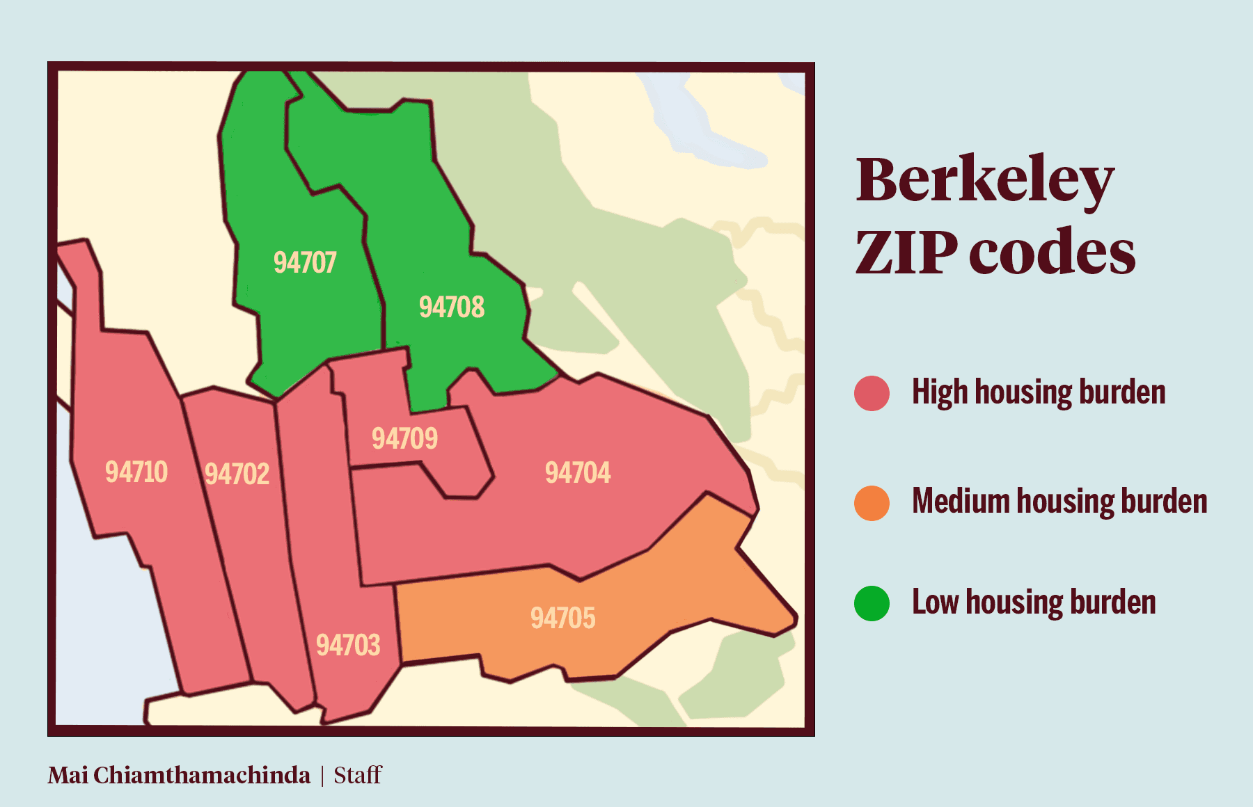 Berkeley ZIP code map